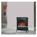 electric vertical fireplace stove log steel siding(realistic flame and logs with glowing embers)